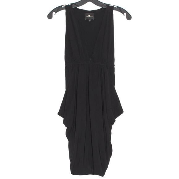 7 For All Mankind Dress Dark Academia Minimalist Avant Garde Goth Black Small - Picture 1 of 6